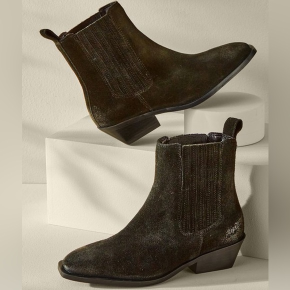 Seychelles Black Suede Hold Me Down Western Chelsea Boots Booties Size 9.5 - Picture 1 of 13